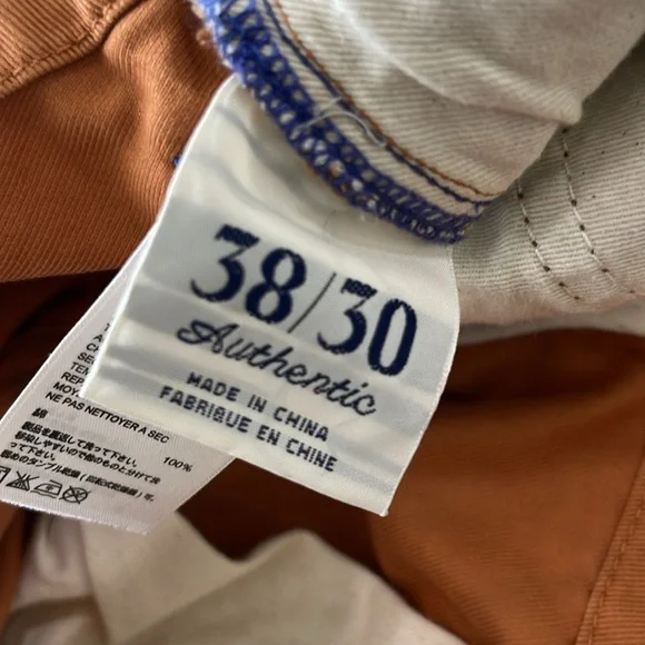 Tommy Bahama Orange Twill Authentic 5-Pocket pants size 38/30 - Picture 8 of 10
